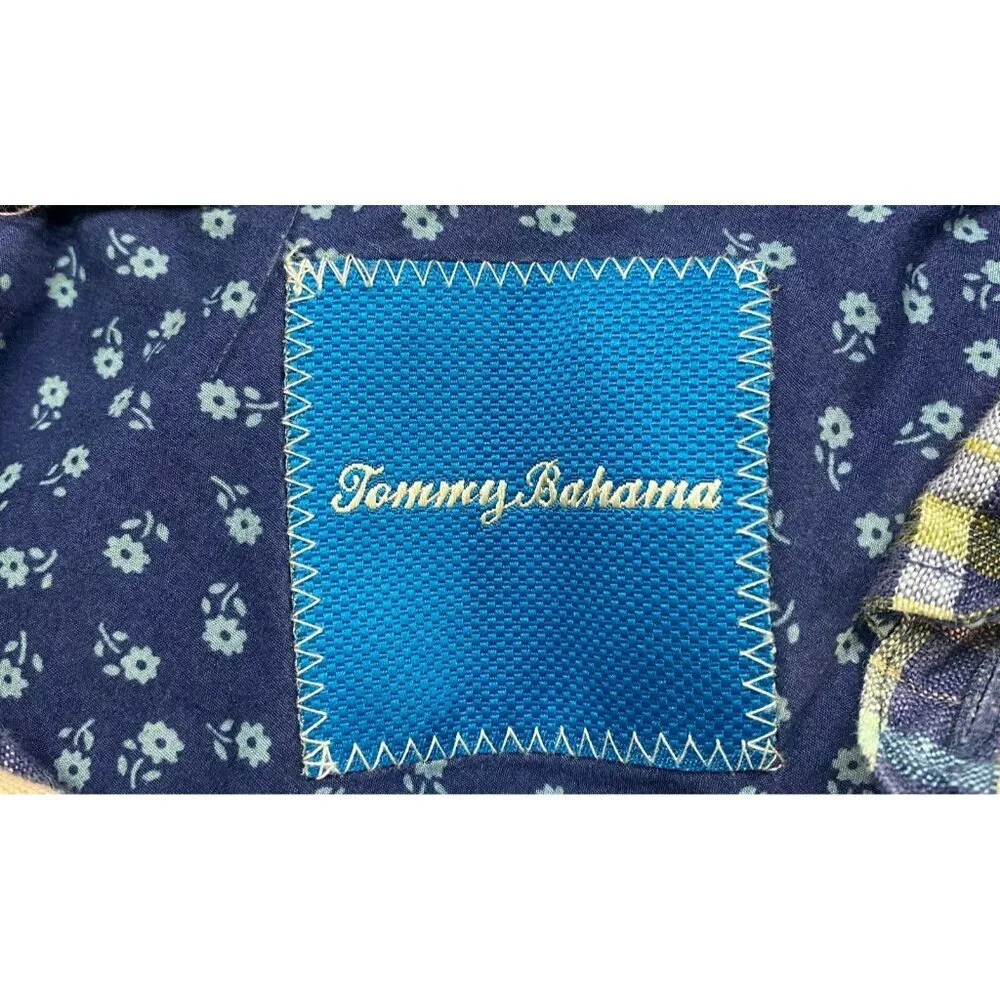 TOMMY BAHAMA Men Linen Shirt Button Long Sleeve Sz L Multicolor Casual Work 19-4